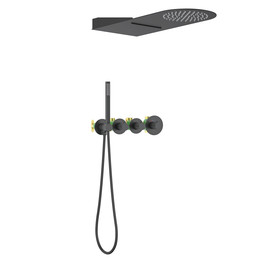 Душевая система для душа с термостатом Timo Saona SX-2350/03SM (со скрытой частью) чёрный матовый - фото 