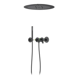 Душевая система для ванны с термостатом Timo Saona SX-2358/03SM (со скрытой частью) чёрный матовый - фото 