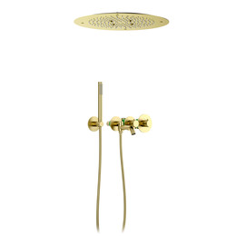 Душевая система для ванны с термостатом Timo Saona SX-2358/17SM (со скрытой частью) золото матовое - фото 
