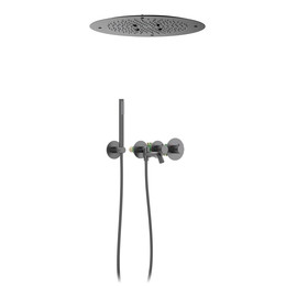 Душевая система для ванны с термостатом Timo Saona SX-2358/18SM (со скрытой частью) чёрное золото - фото 