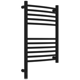 Полотенцесушитель электрический Сунержа Богема 3.1 П11 400x720 мм (выгнутая перемычка) 31-6002-6040 L, чёрный матовый - фото 