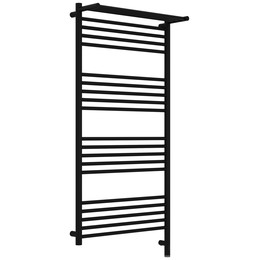 Полотенцесушитель электрический Сунержа Богема 3.1 с полкой П20 600x1320 мм 31-6007-1260 R, чёрный матовый - фото 