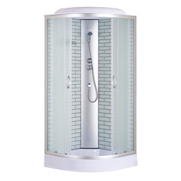 Душевая кабина Loranto 80x80 см CS-6680-13FW 80, хром/матовое - фото 