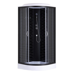 Душевая кабина Loranto 100х100 см CS-6610-13GB 100, чёрный/прозрачное - фото 