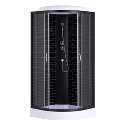 Душевая кабина Loranto 80x80 см CS-6680-13GB 80, чёрный/прозрачное - фото 