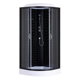 Душевая кабина Loranto 100х100 см CS-6610-13GB 100, чёрный/прозрачное - фото 