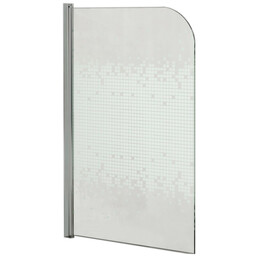 Шторка для ванны Loranto 85х140 см CS-L1485, хром/узор - фото 