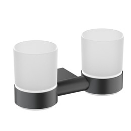 Стакан двойной для зубных щеток Timo Luiro 18534/03, цвет чёрный - фото 