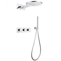 Душевая система для душа с термостатом Abber Wasser Kreis AF8151 (со скрытой частью) хром - фото 