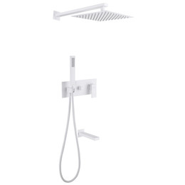 Душевая система для ванны Abber Daheim AF8217W (со скрытой частью) белый матовый - фото 