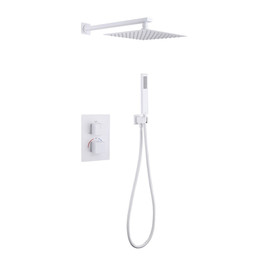 Душевая система для душа с термостатом Abber Daheim AF8251W (со скрытой частью) белый матовый - фото 