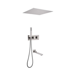 Душевая система для ванны с термостатом Abber Daheim AF8254SP (со скрытой частью) сатин - фото 