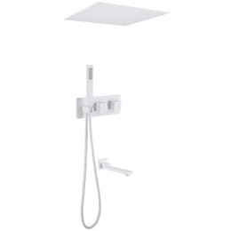Душевая система для ванны с термостатом Abber Daheim AF8254W (со скрытой частью) белый матовый - фото 