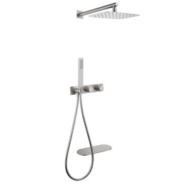 Душевая система для ванны с термостатом Abber Rund AF8750SP (со скрытой частью) сатин - фото 
