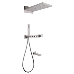 Душевая система для ванны с термостатом Abber Rund AF8753SP (со скрытой частью) сатин - фото 
