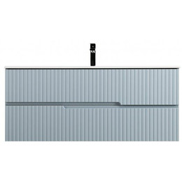 Тумба подвесная с раковиной Cezares DUET-N-1200-2C-SO-APR-P 120 см (раковина CZR-8095-120) голубой жемчужный - фото 