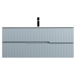 Тумба подвесная с раковиной Cezares DUET-N-1200-2C-SO-APR-P 120 см (раковина CZR-8073-120-1-2) голубой жемчужный - фото 