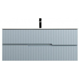 Тумба подвесная с раковиной Cezares DUET-N-1200-2C-SO-APR-P 120 см (раковина CZR-8073-120) голубой жемчужный - фото 