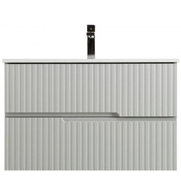 Тумба подвесная с раковиной Cezares DUET-N-1200-2C-SO-GPR-P 120 см (раковина CZR-8095-120) серый жемчужный - фото 