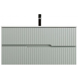 Тумба подвесная с раковиной Cezares DUET-N-1200-2C-SO-VPR-P 120 см (раковина CZR-8095-120) зелёный жемчужный - фото 