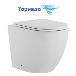 Унитаз приставной безободковый Abber Bequem AC1111T с тонкой крышкой микролифт (система смыва Торнадо) - фото 