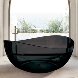 Ванна прозрачная Abber Kristall 150x150 см AT9705Onyx, чёрный - фото 