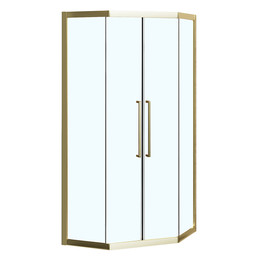 Душевое ограждение Azario OSAKA 100х100 см AZ-092K2-100-BGL-CL, золото брашированное/прозрачное - фото 