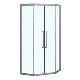 Душевое ограждение Azario OSAKA 100х100 см AZ-092K2-100-MGR-CL, графит матовый/прозрачное - фото 