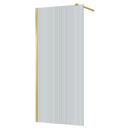 Душевая перегородка Azario Walk-in 100 см AZ-251-100-BGL-CRF (стекло 8 мм) золото брашированное/рифленое - фото 