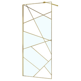 Душевая перегородка Azario Walk-in 100 см AZ-271-100-BGL-CGP (стекло 8 мм) золото брашированное/узор - фото 