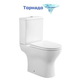 Унитаз-компакт безободковый Azario Mist AZ-45T с быстросъемным сиденьем микролифт (система смыва Торнадо) - фото 