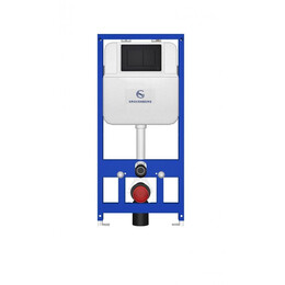 Инсталляция для подвесного унитаза Grocenberg GS3050-KM3080BL с кнопкой смыва чёрный матовый - фото 