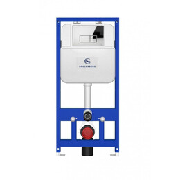 Инсталляция для подвесного унитаза Grocenberg GS3050-KP3070CR с кнопкой смыва хром - фото 