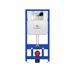 Инсталляция для подвесного унитаза Grocenberg GS3050-KP3080CR с кнопкой смыва хром - фото 