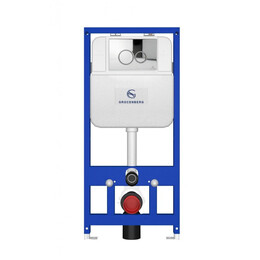 Инсталляция для подвесного унитаза Grocenberg GS3050-KP3090CR с кнопкой смыва хром - фото 