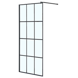 Душевая перегородка Loranto Walk-in 100 см CS-W02B-100 (стекло 8 мм) чёрный матовый/прозрачное "Лофт клетка" - фото 