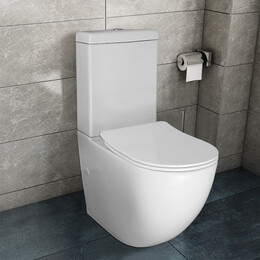 Унитаз-компакт безободковый Azario Renda AZ-8693 с крышкой микролифт - фото 