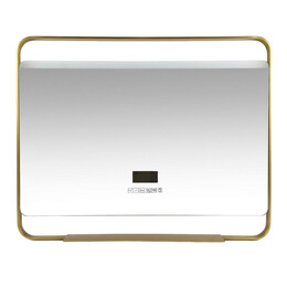 Зеркало Azario Дарья 100 см АZ-LED013825 (подсветка, bluetooth, подогрев и сенсорный выключатель) золото матовое - фото 