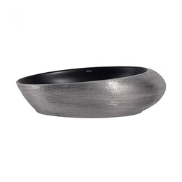 Раковина-чаша Abber Bequem 49 см AC2107BS, чёрный матовый с серебром - фото 