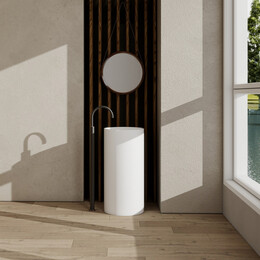 Раковина напольная Abber Stein 40 см AS2516-H, белый матовый - фото 