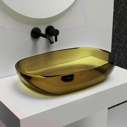 Раковина-чаша прозрачная Abber Kristall 60 см AT2805Vesuvian, оливковый - фото 