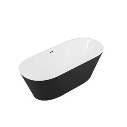 Ванна отдельностоящая Grossman Forta 170x75 см GR-1503MB, чёрный/белый матовый - фото 