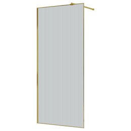 Душевая перегородка Azario Walk-in 100 см AZ-271-100-BGL-CRF (стекло 8 мм) золото брашированное/рифленое - фото 