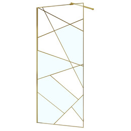 Душевая перегородка Azario Walk-in 120 см AZ-271-120-BGL-CGP (стекло 8 мм) золото брашированное/узор - фото 