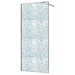 Душевая перегородка Azario Walk-in 90 см AZ-275-90-MGR-CBR (стекло 13 мм) графит матовый/"Битое стекло" - фото 