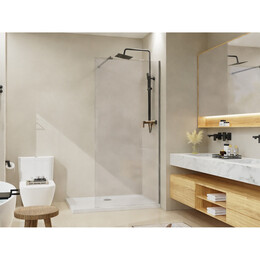Душевая перегородка Azario Walk-in 100 см AZ-251-100-MGR-CL (стекло 8 мм) графит матовый/прозрачное - фото 