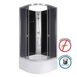Душевая кабина Niagara Eco 80x80 см E80/40/TN/BK (безсиликоновая сборка) хром матовый/тонированное - фото 