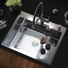 Кухонная мойка Gerhans 60х50см K36050 3 мм, с  отверстием под смеситель и дозатор, нержавеющая сталь, Цвет производителя: нержавеющая сталь - фото 