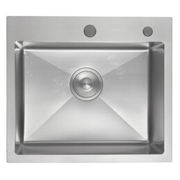 Кухонная мойка Gerhans 50х44см с декором K35044AD 3 мм, с отверстием под смеситель и дозатор, сатин - фото 