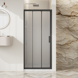 Душевая дверь BelBagno 90 см UNO-195-BF-3-90-P-NERO, чёрный матовый/матовое - фото 